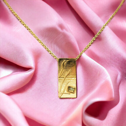 N2915036 Collier en laiton avec avec pierre semi-précieuse